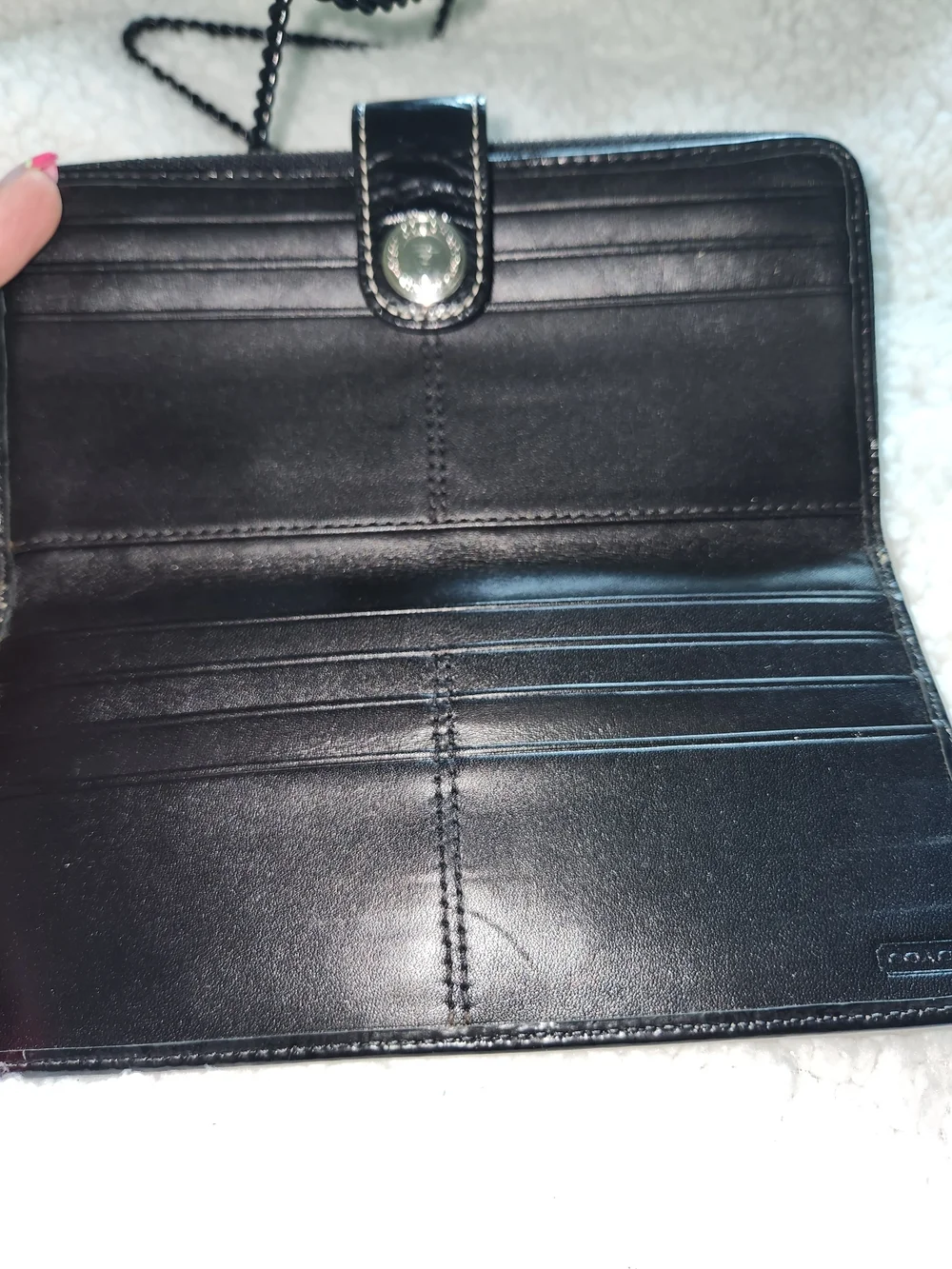 Coach Signature Canvas Wallet in Black And Gray